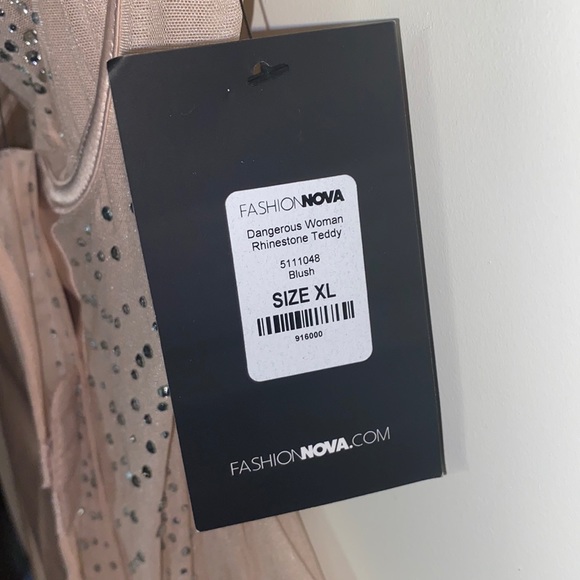 Rhinestone teddy brand new with rhinestone choker - Picture 2 of 5